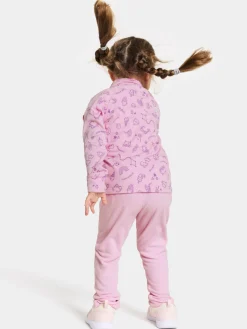 Didriksons Jadis Trøje med Lynlås, Doodle Orchid Pink