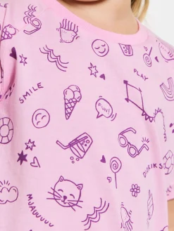 Didriksons Smultron Kjole, Doodle Orchid Pink