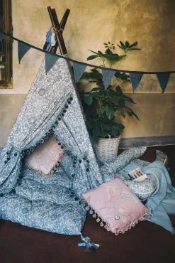 DockATot Futon Royal Madras, Pink & Rose, Blue