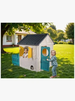 DOLU My First House Legehus med Hegn, Hvid/Blå