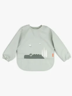 Done By Deer  Langærmet Hagesmæk med Lomme Croco, Green