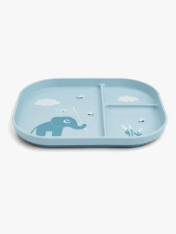 Done By Deer Playground Stick & Stay  Opdelt Silikonetallerken, Elphee Blue