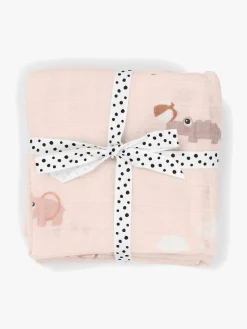 Done By Deer Playground Tæppe/ Stofble i Musselin 2-pak, Powder