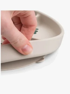 Done By Deer Tiny Farm Stick & Stay  Opdelt Silikonetallerken, Sand