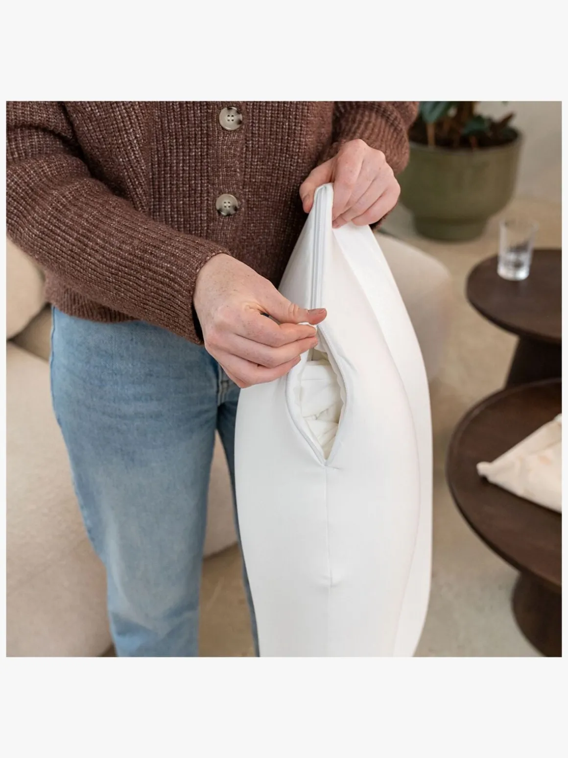 Doomoo Amme- & Graviditetspude 2-i-1, Quilt Creme Blomma