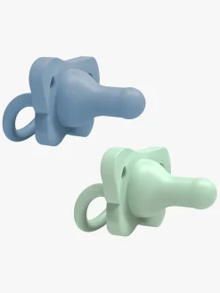 Dr. Brown's All-Silicone Sut, 2-pak, Blå/Grøn
