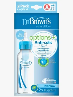 Dr. Brown's Option+ Smal Hals Sutteflaske 250 ml 2-pak, Blå