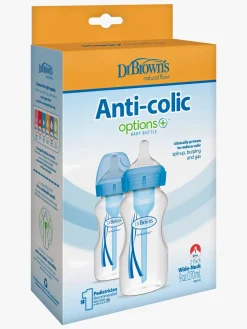 Dr. Brown's Options+ Bred Hals Sutteflasker 270 ml 2-pak, Blå