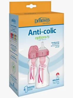 Dr. Brown's Options+ Bred Hals Sutteflaske 270 ml 2-pak, Pink