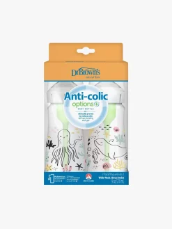 Dr. Brown's WideNeck Options+ Sutteflasker Ocean 270 ml 2-Pak, Hvid