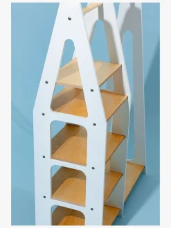 Duck Woodworks Knagerække med Hylder, Hvid