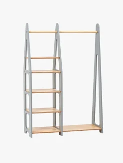 Duck Woodworks Knagerække med Hylder, Grå