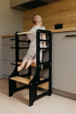 Duck Woodworks Sammenklappeligt Læringstårn, Sort