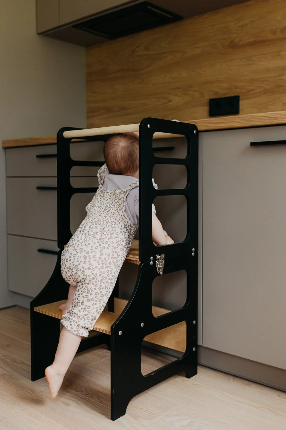 Duck Woodworks Sammenklappeligt Læringstårn, Sort