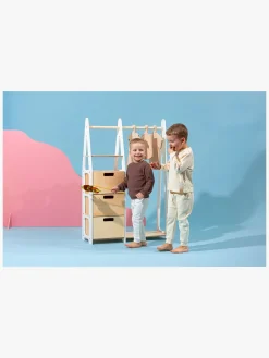 Duck Woodworks Tøjstativ med Skuffer, Hvid