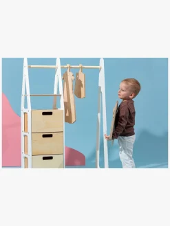 Duck Woodworks Tøjstativ med Skuffer, Hvid