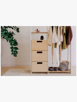 Duck Woodworks Tøjstativ med Skuffer, Hvid