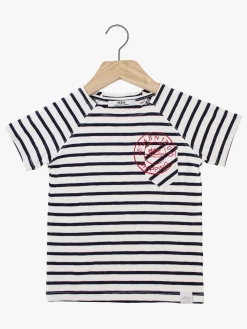 Ebbe Vallmo T-Shirt, Offwhite/Dark Navy