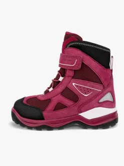 Ecco Snow Mountain WP 1V Vinterstøvler Jr, Black/Red Plum/Dark Ruby