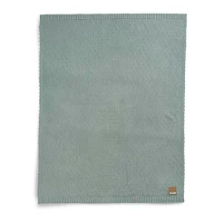 Elodie  Pointelle-strikket Tæppe 100x75, Pebble Green