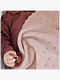 Elodie  Pointelle-strikket Tæppe 100x75, Blushing Pink