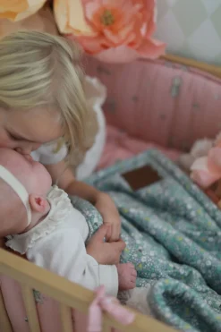 Elsa Beskow Blomsterfesten Quiltet Tæppe, Blå