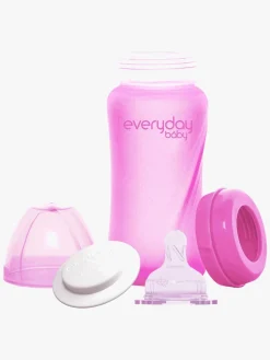 Everyday Baby Varmeindikator Sutteflaske Glas 240 ml, Cerise