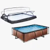 EXIT Pool med Kuppel 300x200x65 cm, Brun