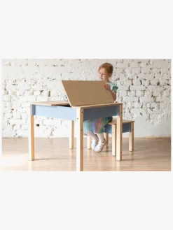 Family-scl Smart Opbevaring Bord med Stol, Dusty Blue