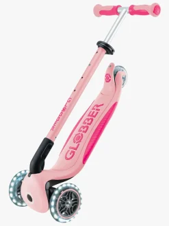 Globber Go-Up Deluxe Lights Trehjulet Løbehjul, Pastel Pink