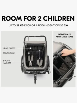 Hauck Bike N Walk Cykelanhænger, Light Grey