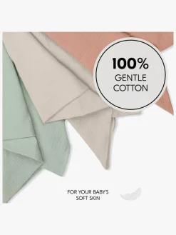 Hauck Cuddle N Clean Tæppe/ Stofble i Musselin 3-pak, Sage/Beige/Cork