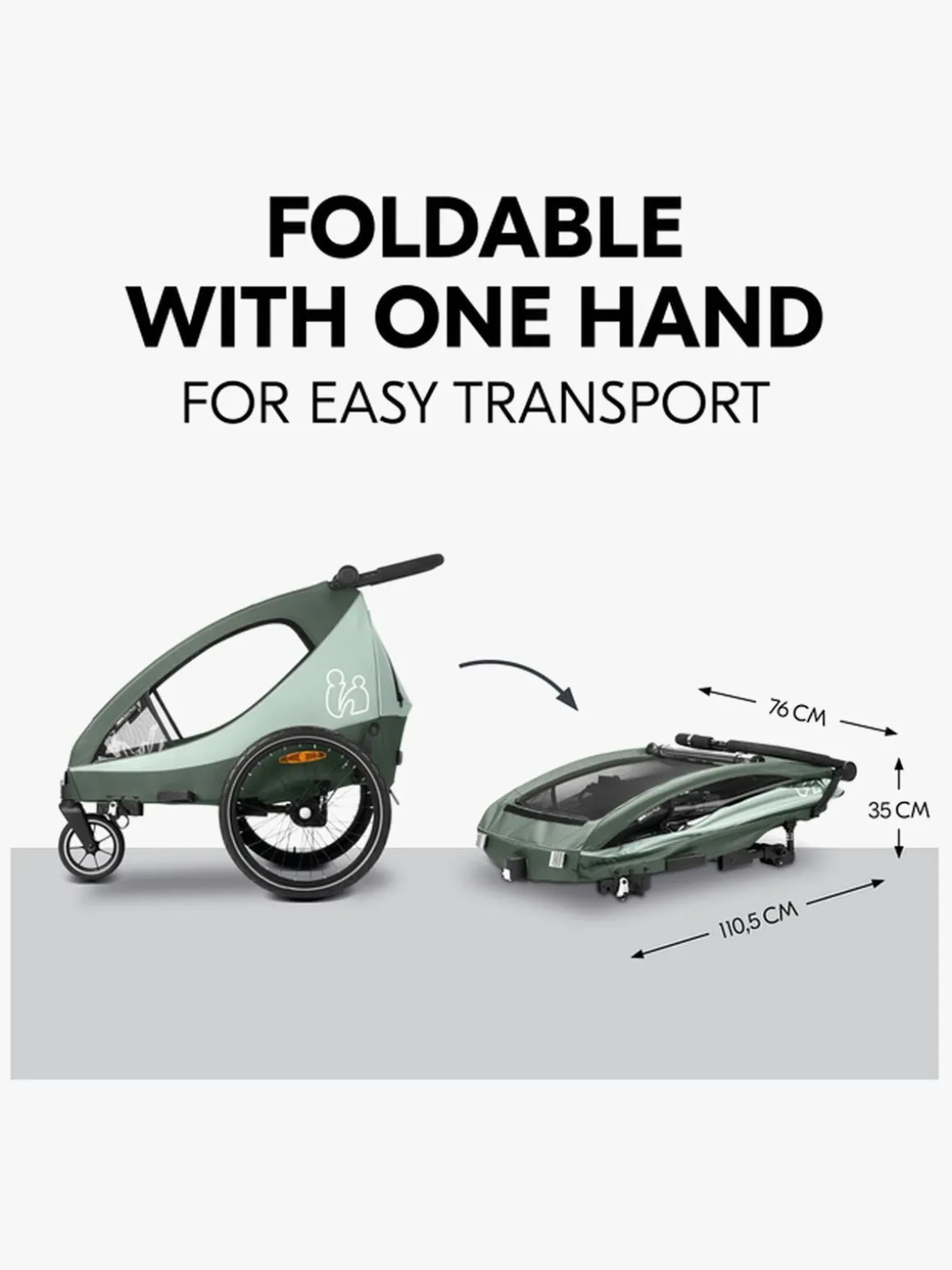 Hauck Dryk Duo Plus Cykelanhænger, Dark Green