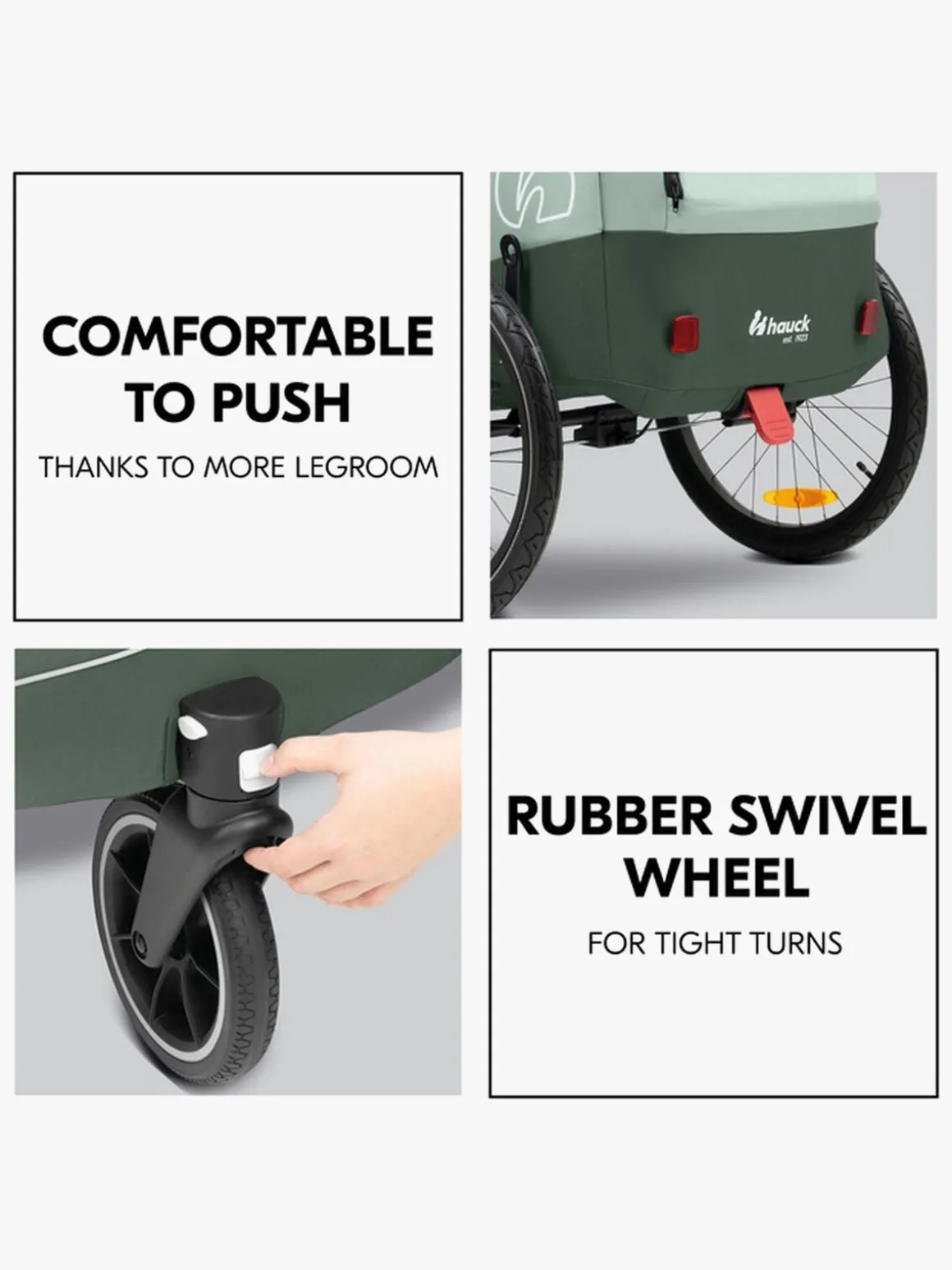 Hauck Dryk Duo Plus Cykelanhænger, Dark Green