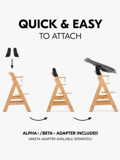 Hauck 3-i-1 Skråstol til Højstol, Dark Grey Melange