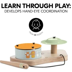 Hauck Play Drums S Aktivitetslegetøj til Legebakke, Animals