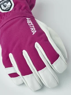 Hestra Army Leather Heli Ski Handsker, Fuchsia