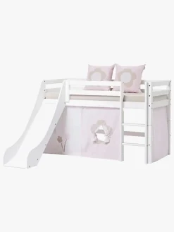 Hoppekids ECO Dream Halvhøj Seng med Rutsjebane og Stige 90x200, Hvid