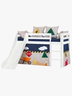 Hoppekids ECO Dream Halvhøj Seng med Rutsjebane og Stige 70x170, Hvid