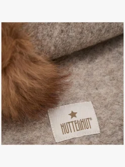 Huttelihut Elefanthue i Uld med Pomponer, Camel Melange