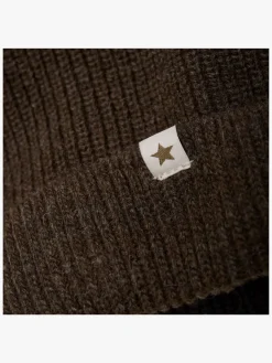 Huttelihut Hue Merinould med Pomponer Alpaka, Dark Brown Melange