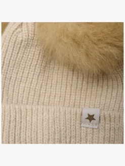 Huttelihut Hue Merinould med Pomponer Alpaka, Sand Melange