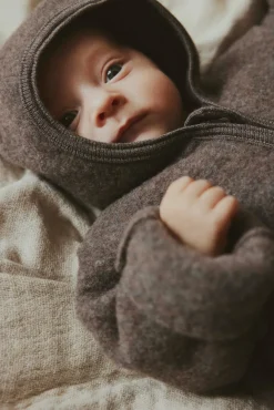 Huttelihut Ulddragt med Ører, Brown Melange