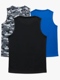 Hyperfied Bounce Tank Top 3-pak, Black/Camo Black/Blue