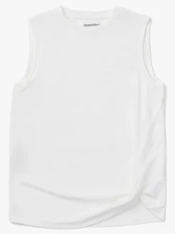 Hyperfied Jersey Knot Tank Top, Snow White