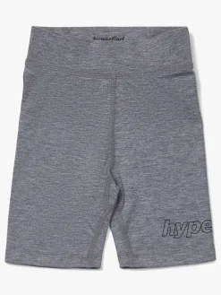 Hyperfied Jersey Logo Biker Shorts, Grey Melange