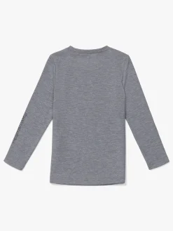 Hyperfied Jersey Logo Long Sleeve Top, Grey Melange