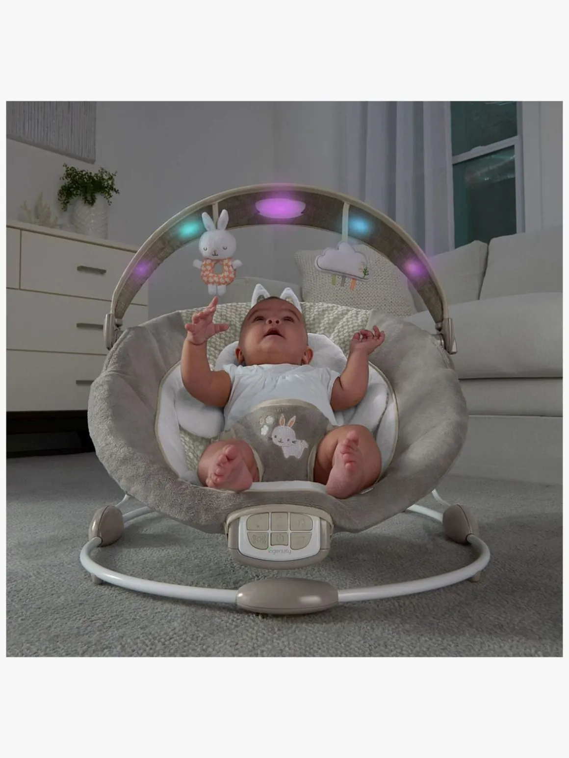 Ingenuity InLighten Skråstol Twinkle Tails, Grey