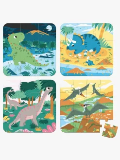 Janod Dinosaur Puslespil med Progressiv Sværhedsgrad 4-i-1 43 Brikker