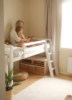 JLY ELSA Juniorseng m. Rutsjebane & Sengegardin 90x190, Hvid